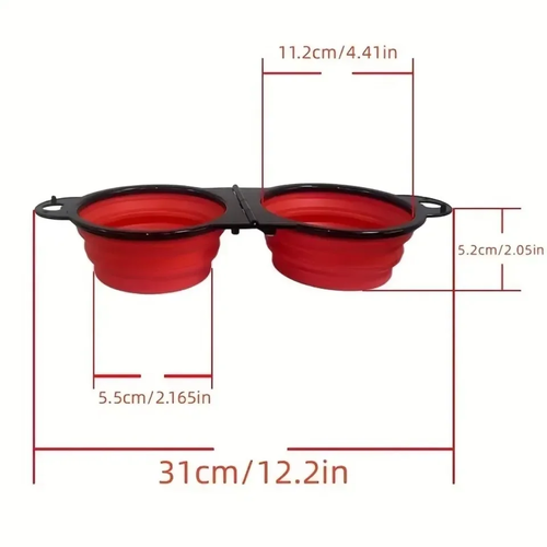 Portable 2-in-1 Foldable Dual Dog Bowl for Travel - Image 5