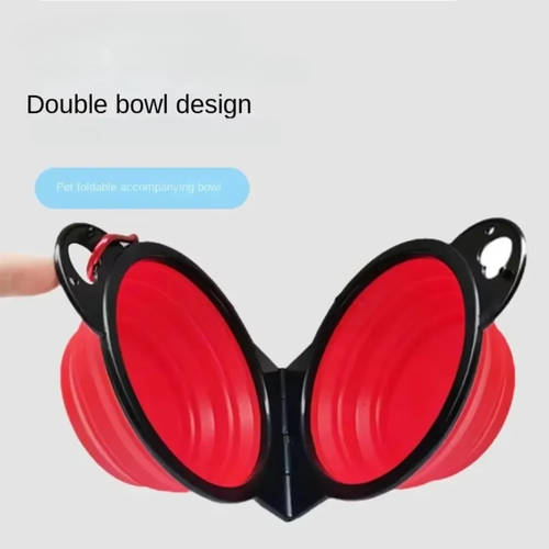 Portable 2-in-1 Foldable Dual Dog Bowl for Travel - Image 4