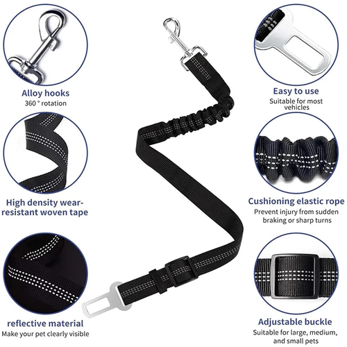 Dog Seat Belt Adjustable Harnesses for Car Travel - Image 3