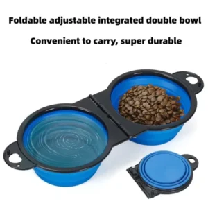 Portable 2-in-1 Foldable Dual Dog Bowl for Travel