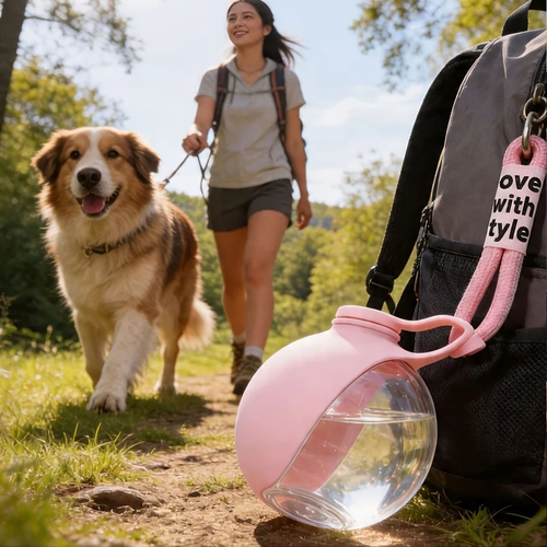 Portable Dog Water Bottle with Bowl for Travel - Image 2