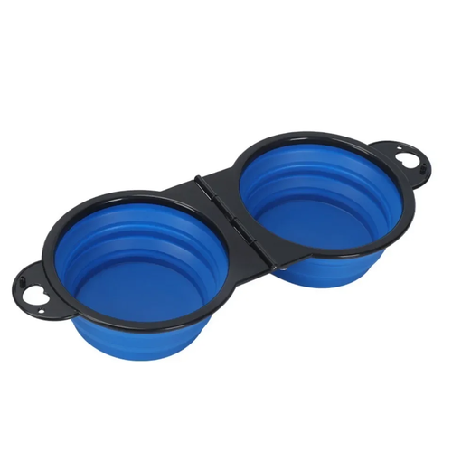Portable 2-in-1 Foldable Dual Dog Bowl for Travel - Image 2