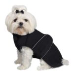Size-20 Weatherproof Fleece Lined Dog Coat Black